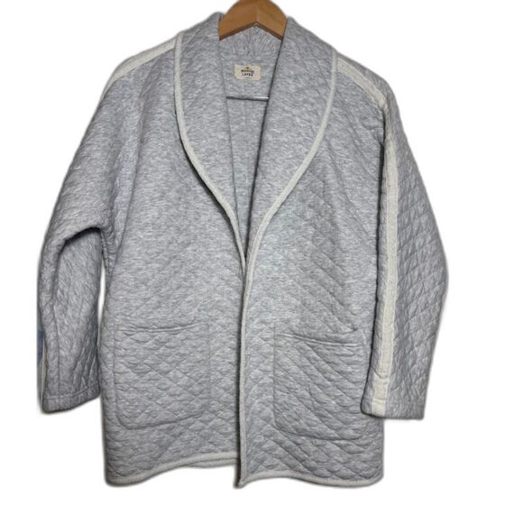 Marine Layer Coatigan Quilted Jacket Blazer Size XS Light Gray Loungewear Cozy - Picture 1 of 6